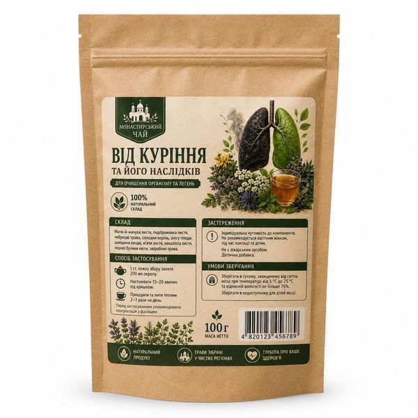 Монастирський чай від куріння, 100 г MONASTYRSKYI-TEA-100 фото